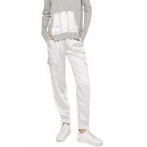 NEW J. SOCIETY platinum cargo jogger in white